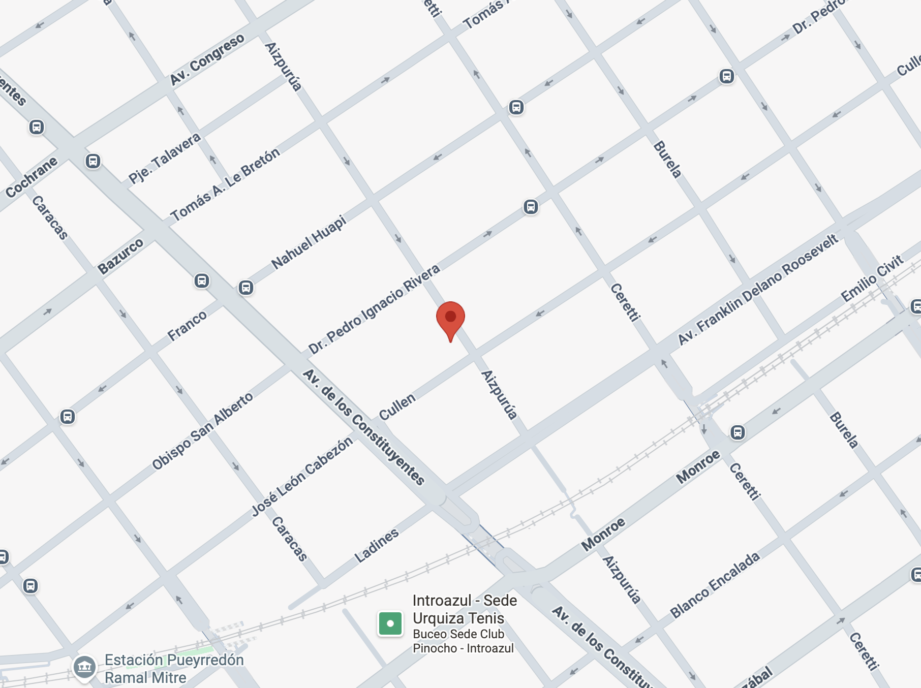 Mapa de ubicación de Aizpurúa 2624 en Villa Urquiza, Buenos Aires